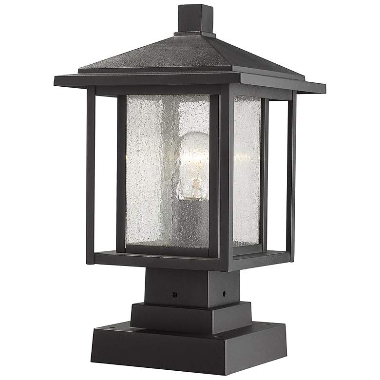 Image 1 Aspen 16" High Black Metal Outdoor Pier Mount Light