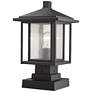1_Aspen 16" High Black Metal Outdoor Pier Mount Light