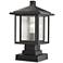 Aspen 16" High Black Metal Outdoor Pier Mount Light