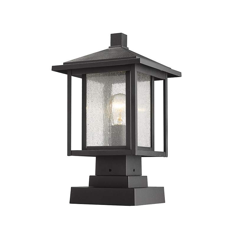 Image 2 Aspen 16" High Black Metal Outdoor Pier Mount Light more views