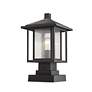 2_Aspen 16" High Black Metal Outdoor Pier Mount Light more views