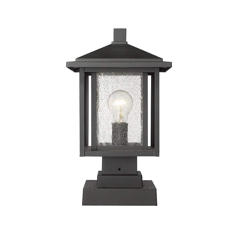 Image 3 Aspen 16" High Black Metal Outdoor Pier Mount Light more views