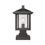 3_Aspen 16" High Black Metal Outdoor Pier Mount Light more views