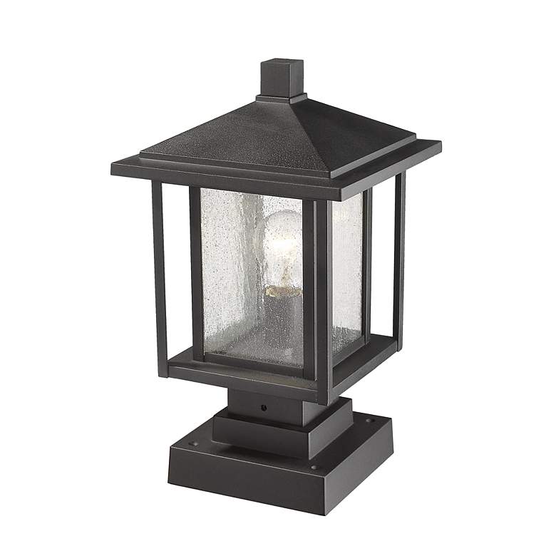 Image 4 Aspen 16" High Black Metal Outdoor Pier Mount Light more views