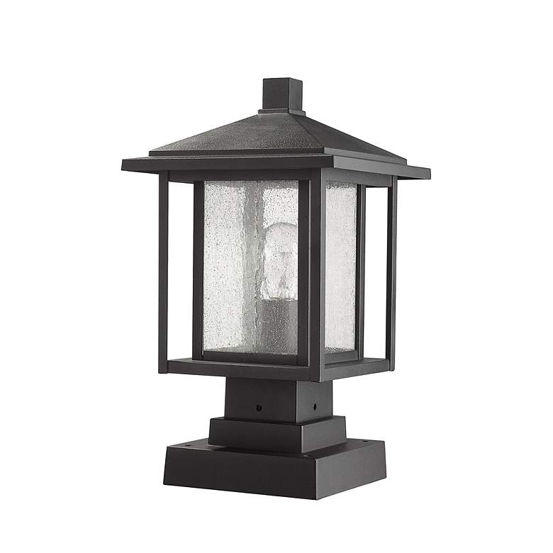 Image 5 Aspen 16" High Black Metal Outdoor Pier Mount Light more views
