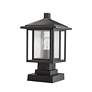 5_Aspen 16" High Black Metal Outdoor Pier Mount Light more views
