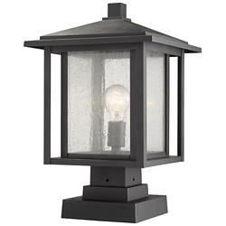 Aspen 17 1/2" High Black Outdoor Lantern Pier Mount Light