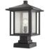 Aspen 17 1/2" High Black Outdoor Lantern Pier Mount Light