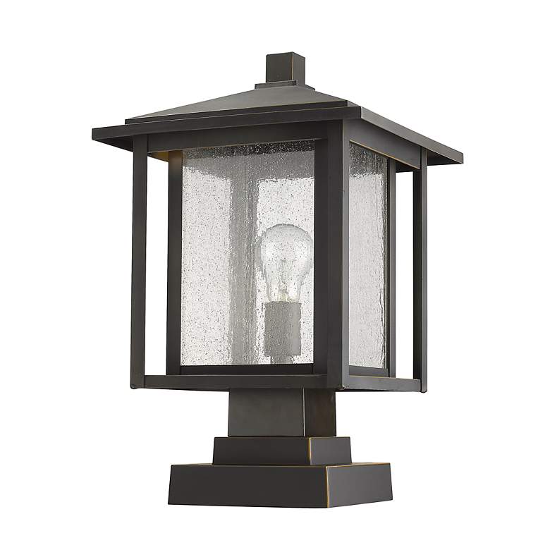 Image 5 Aspen 17 1/2"H Oil-Rubbed Bronze Outdoor Pier Mount Light more views