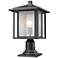 Aspen 18 1/4" High Black Outdoor Lantern Pier Light
