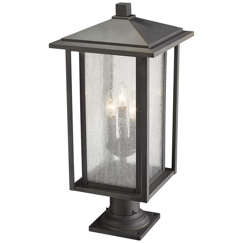 Image 4 Aspen 24 1/2"H Oil-Rubbed Bronze Outdoor Pier Mount Light more views