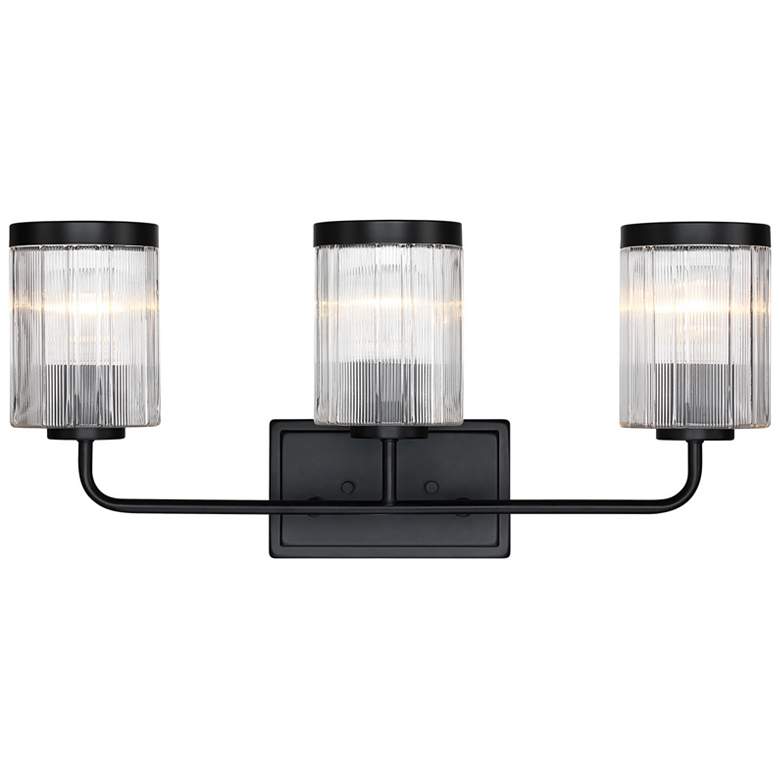 Image 1 Aspen 24 in. 3-Light Matte Black Vanity Wall Light for Bathrooms