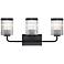 Aspen 24 in. 3-Light Matte Black Vanity Wall Light for Bathrooms