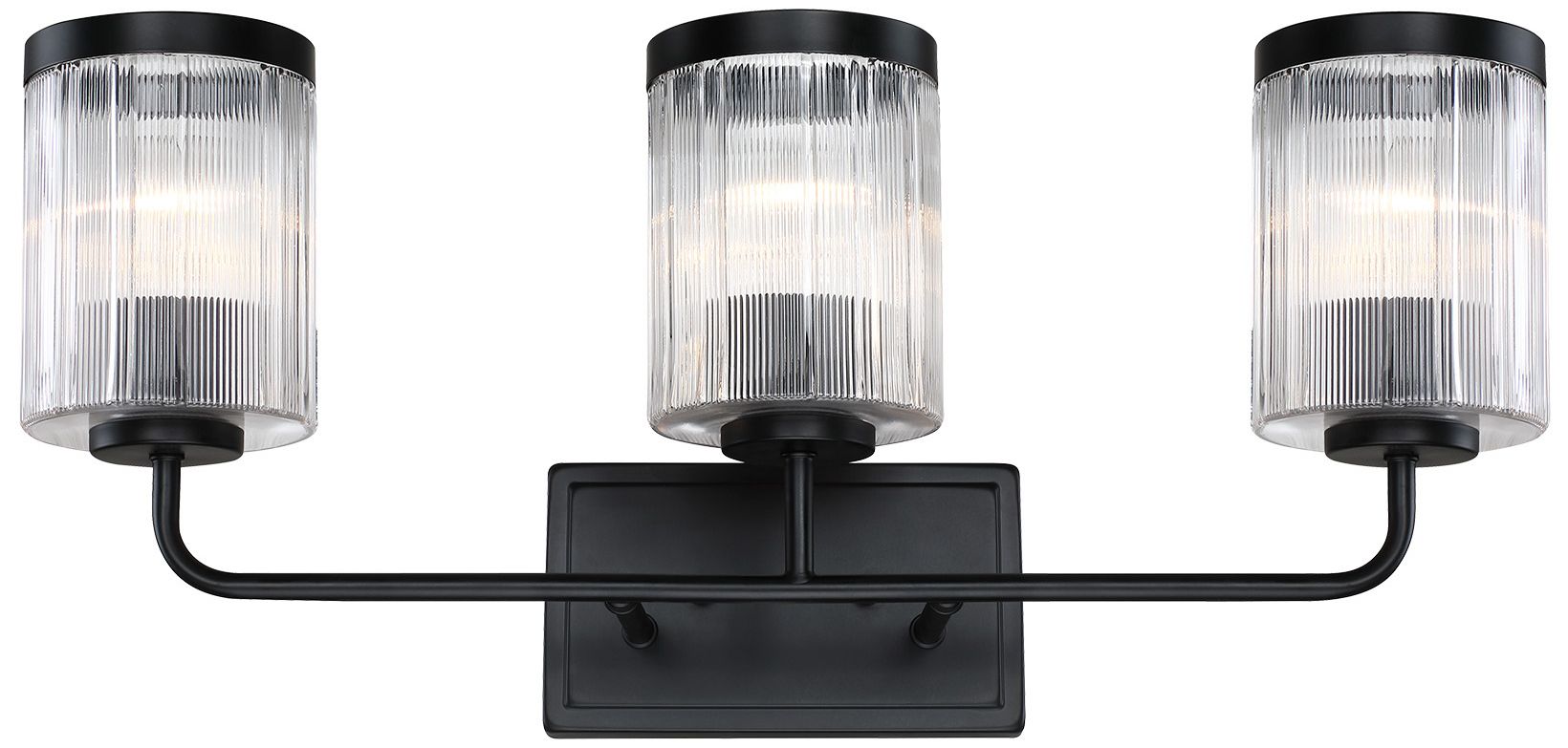 Image 4 Aspen 24 in. 3-Light Matte Black Vanity Wall Light for Bathrooms more views