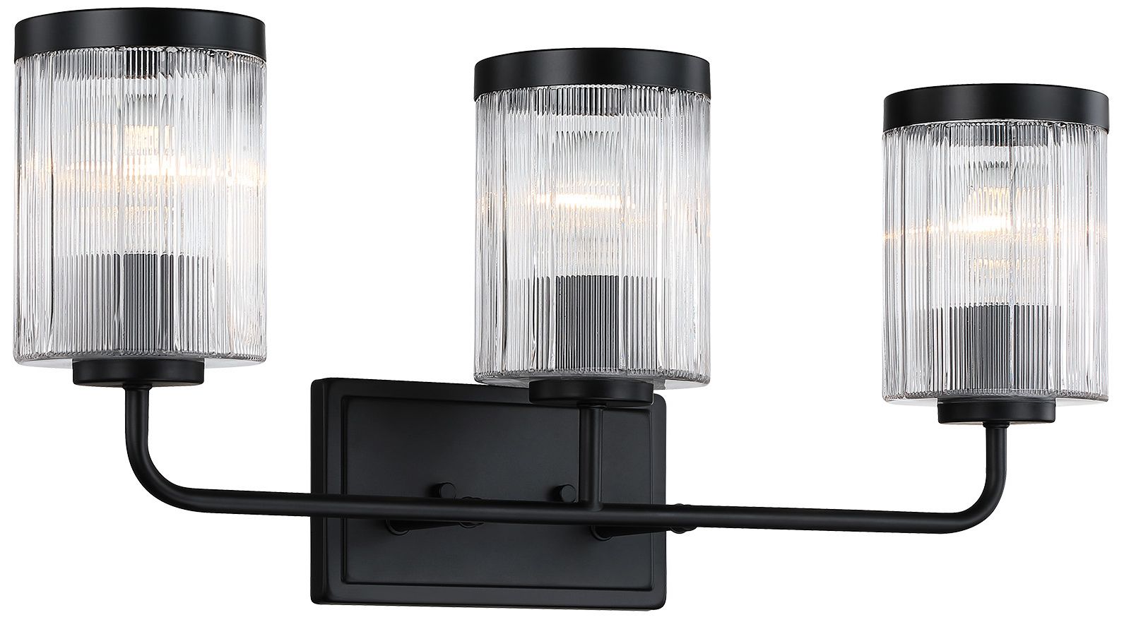 Image 5 Aspen 24 in. 3-Light Matte Black Vanity Wall Light for Bathrooms more views