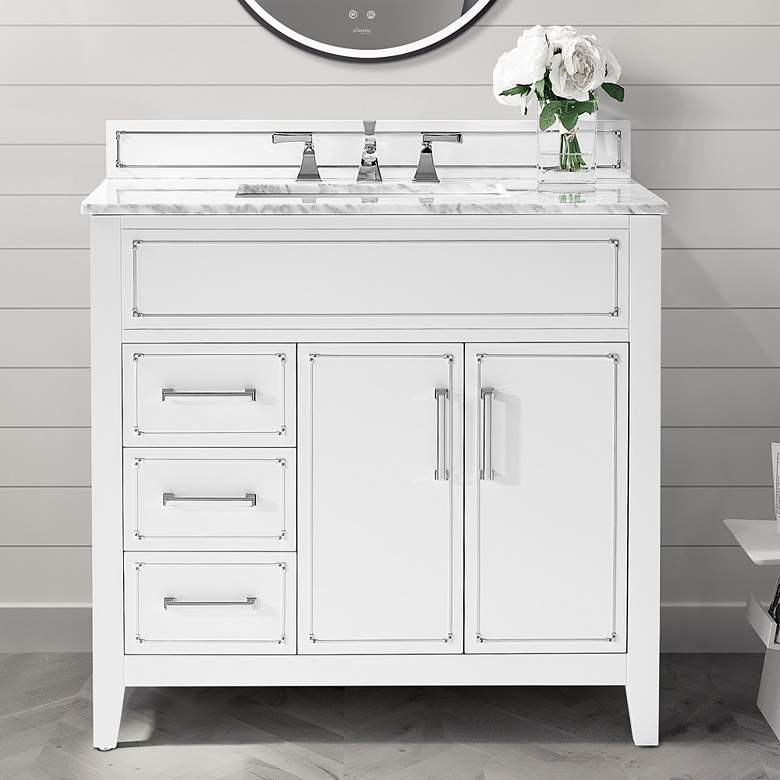 Aspen 36&quot; Wide White 2-Door Single Sink Vanity