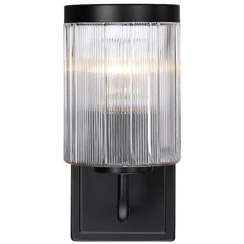 Image 1 Aspen 4.75 in. 1-Light Matte Black Indoor Wall Sconce Light for Bathrooms