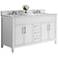 Aspen 60" Wide White 4-Door Double Sink Vanity