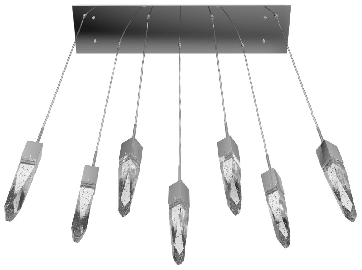 Image 2 Aspen 7-Light 47"W LED Chandelier in Chrome/Bubbled Crystals more views