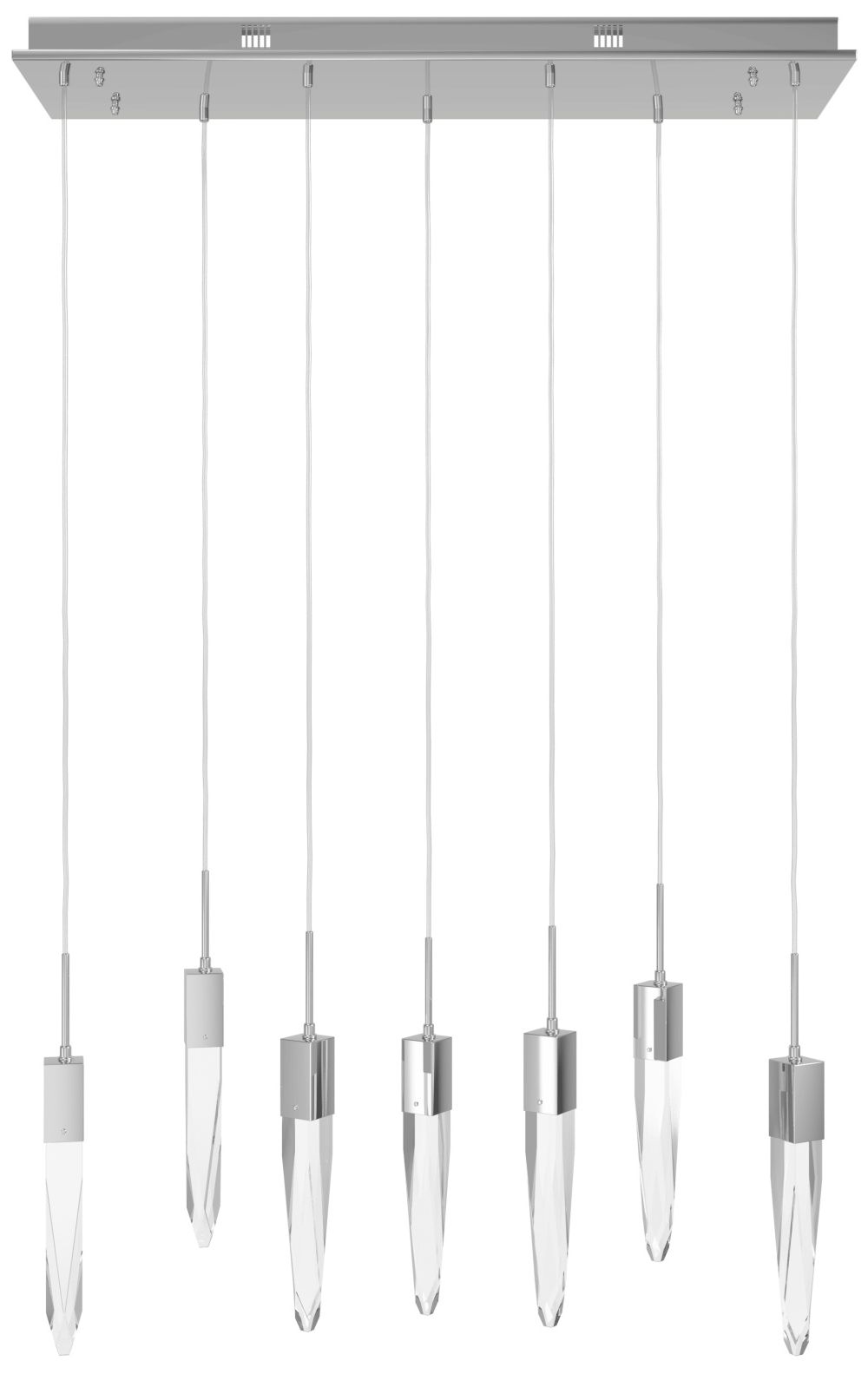 Aspen 7-Light 47"W LED Pendant in Polished Chrome/Clear Crystals