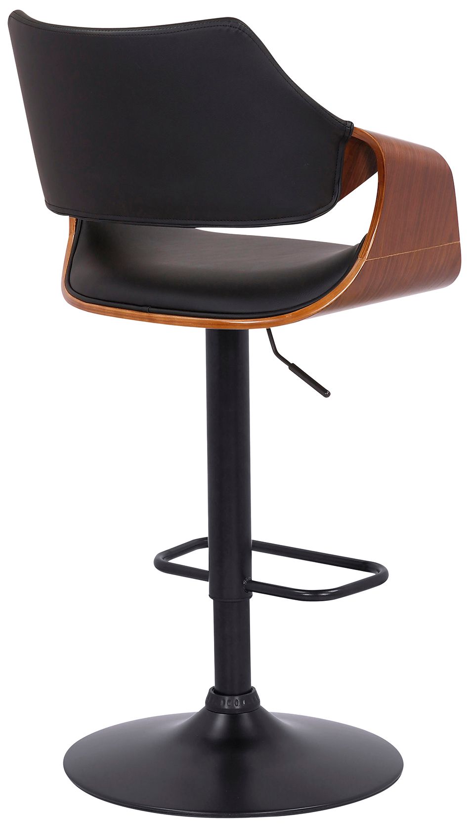 Image 3 Aspen Adjustable Swivel Barstool in Black Powder Coated, Black Faux Leather more views