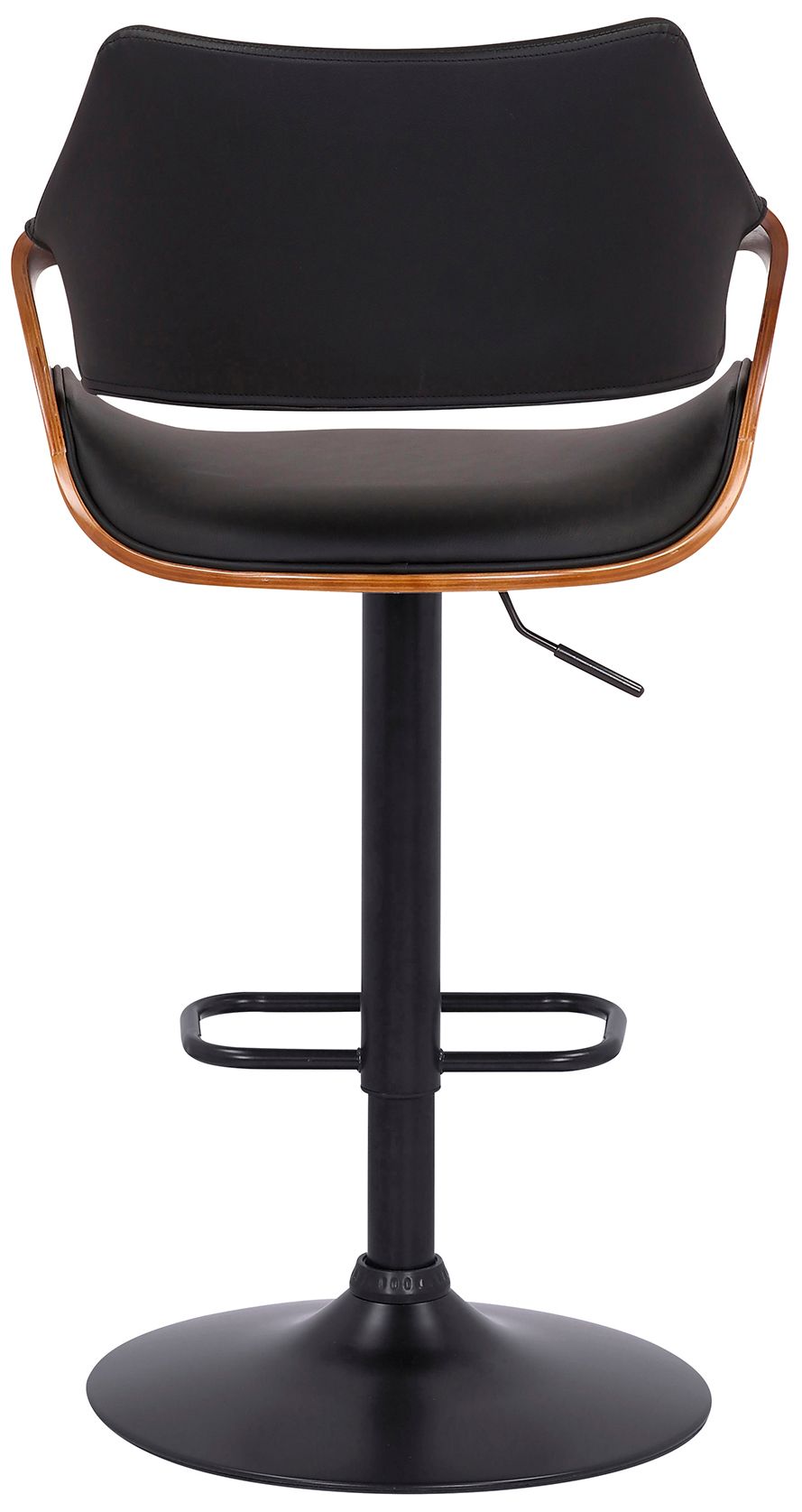Image 6 Aspen Adjustable Swivel Barstool in Black Powder Coated, Black Faux Leather more views