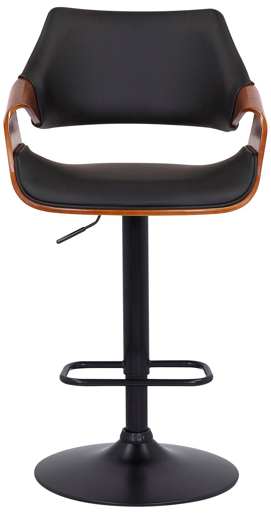 Image 7 Aspen Adjustable Swivel Barstool in Black Powder Coated, Black Faux Leather more views