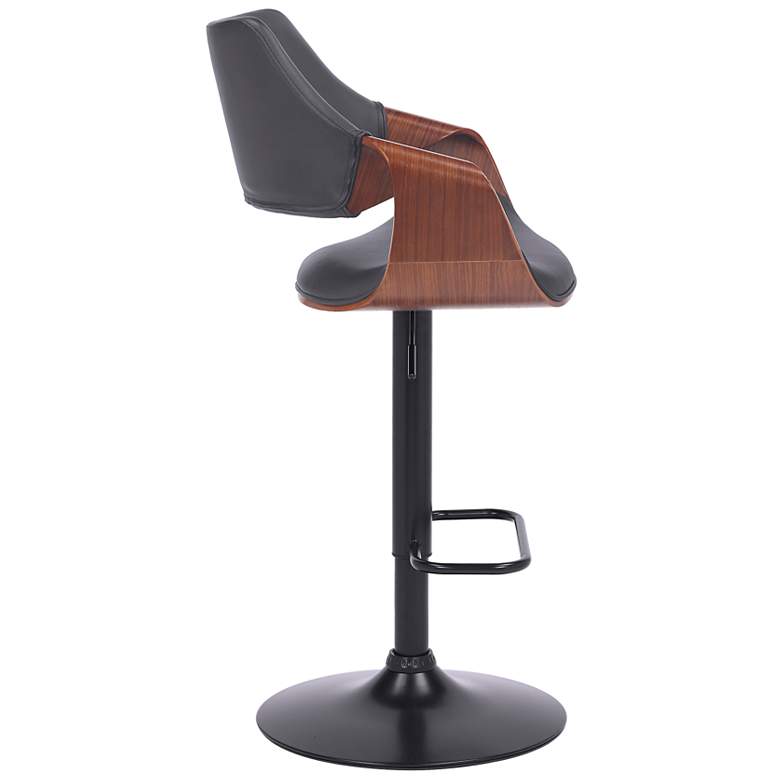 Image 4 Aspen Adjustable Swivel Barstool in Black Powder Coated, Gray Faux Leather more views