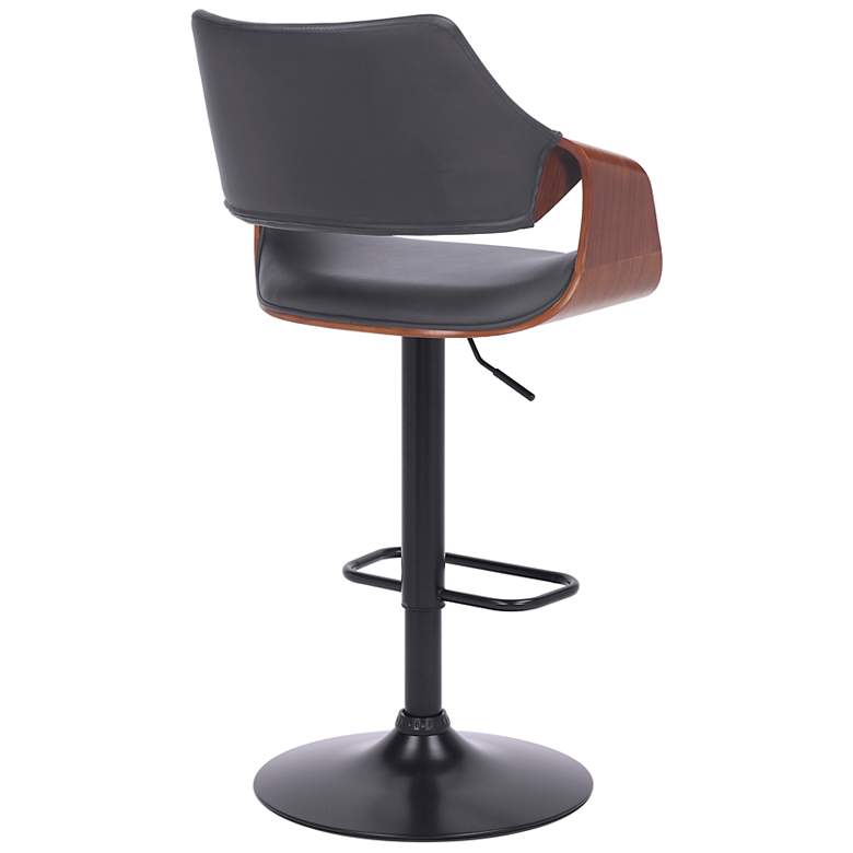 Image 5 Aspen Adjustable Swivel Barstool in Black Powder Coated, Gray Faux Leather more views
