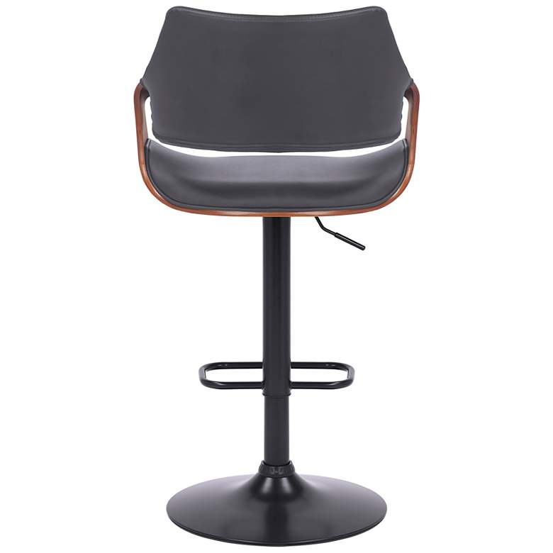 Image 6 Aspen Adjustable Swivel Barstool in Black Powder Coated, Gray Faux Leather more views