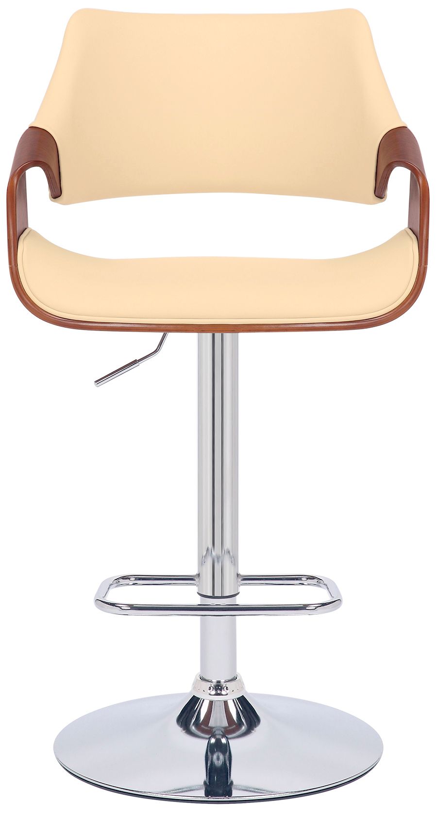 Image 3 Aspen Adjustable Swivel Barstool in Chrome Finish with Cream Faux Leather more views