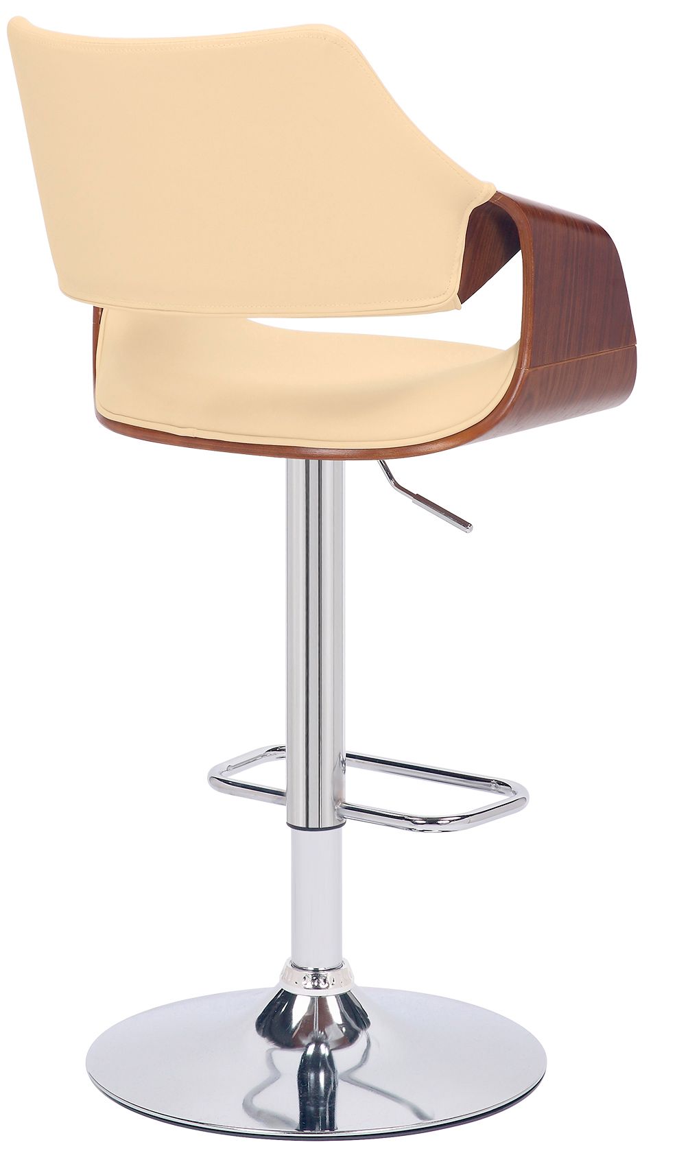 Image 4 Aspen Adjustable Swivel Barstool in Chrome Finish with Cream Faux Leather more views