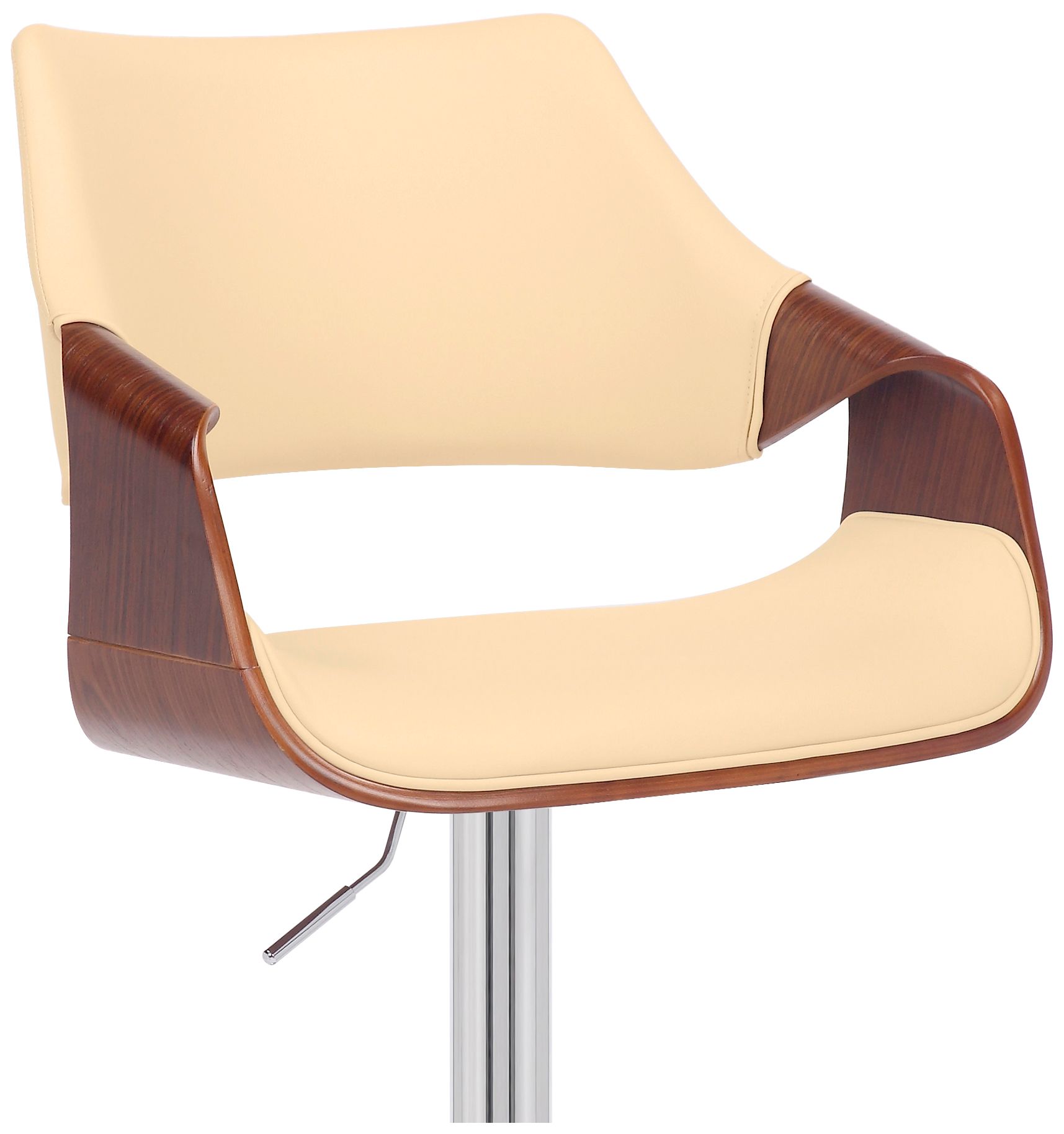 Image 5 Aspen Adjustable Swivel Barstool in Chrome Finish with Cream Faux Leather more views