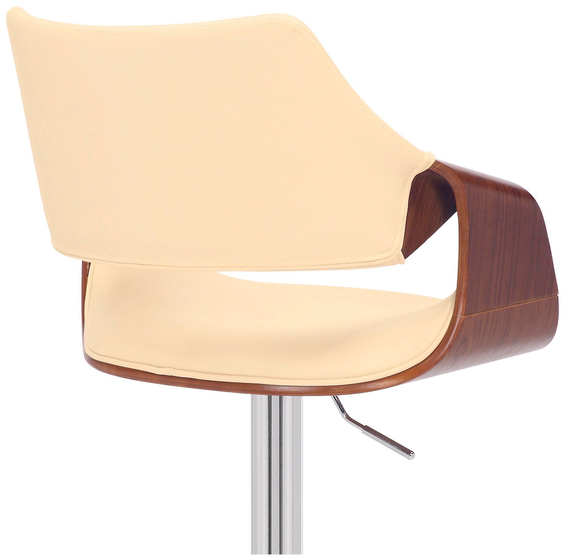 Image 6 Aspen Adjustable Swivel Barstool in Chrome Finish with Cream Faux Leather more views