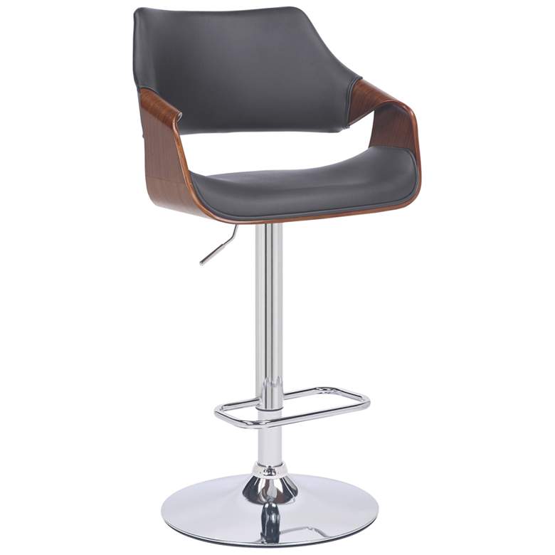 Image 1 Aspen Adjustable Swivel Barstool in Chrome Finish with Gray Faux Leather