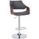Aspen Adjustable Swivel Barstool in Chrome Finish with Gray Faux Leather