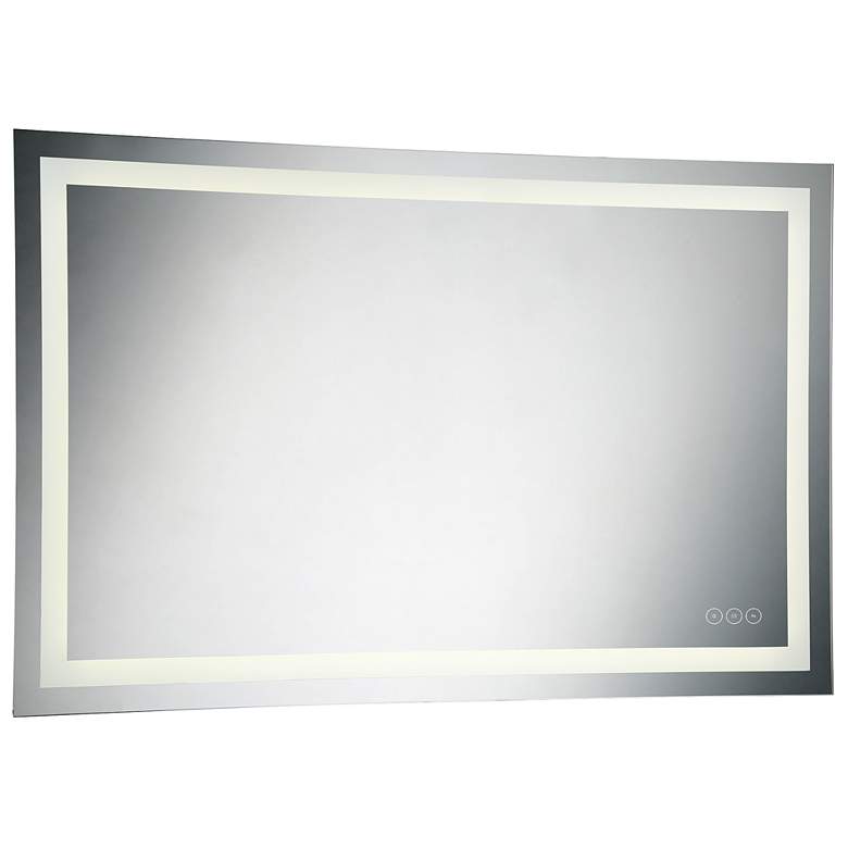 Image 1 Aspen Anodized Silver 55" x 35 1/2" Lighted Wall Mirror