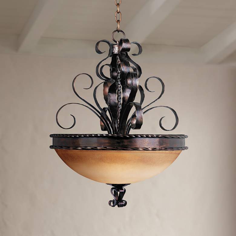 Image 1 Aspen Collection 24" Wide Pendant Bowl Chandelier