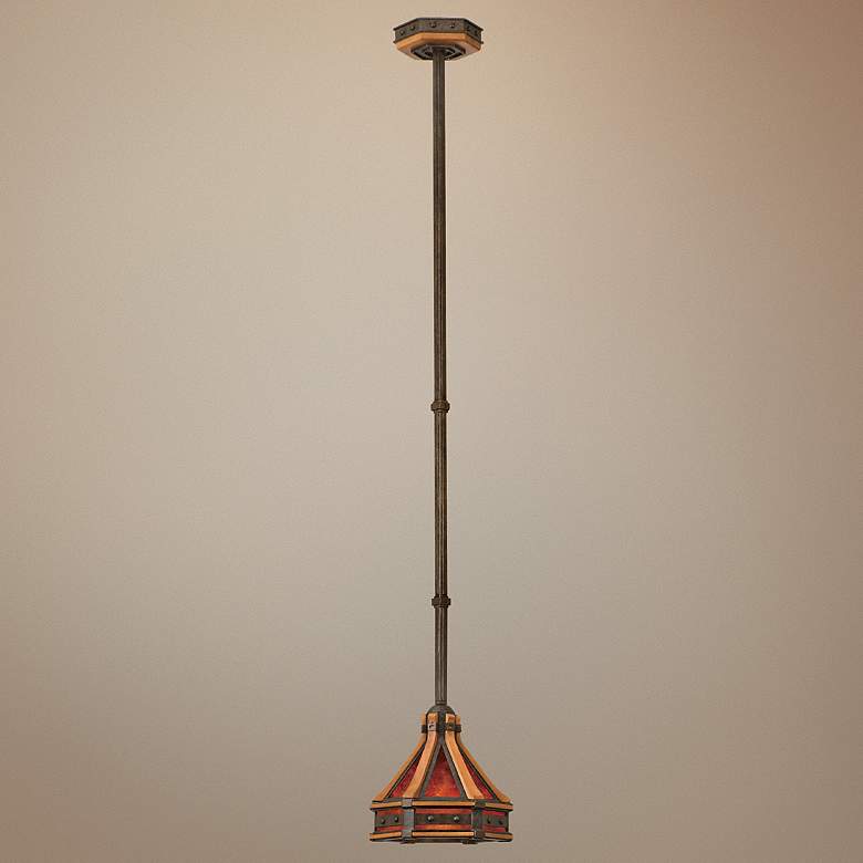 Image 1 Aspen Collection 9 1/4" Wide Natural Iron Mini Pendant