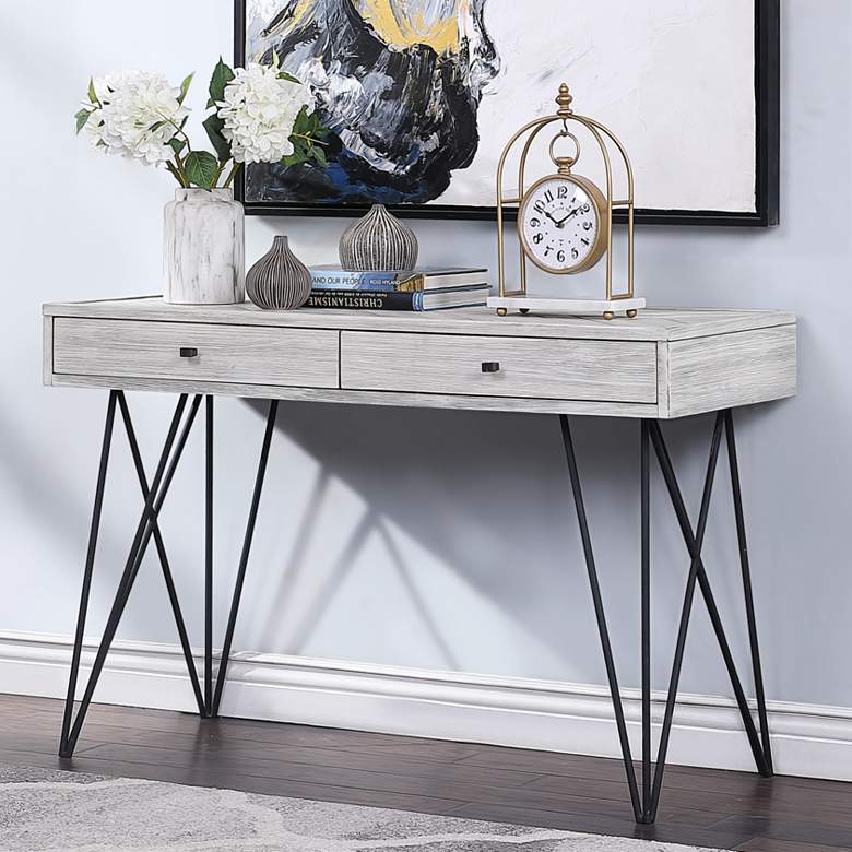 Image 1 Aspen Court 47" Wide Rubbed White 2-Drawer Console Table