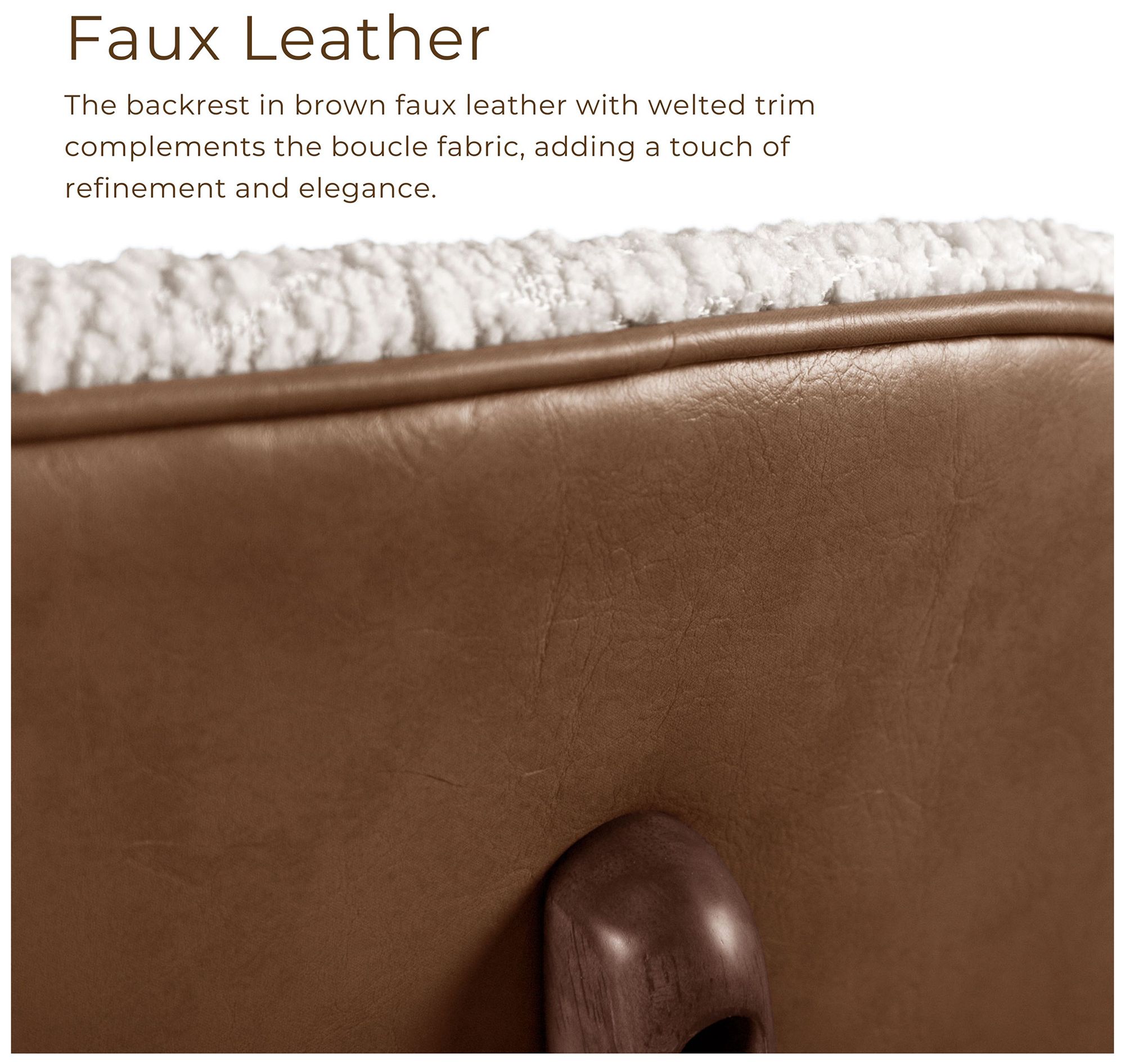 Aspen Grove Mid Century Walnut Boucle Padded Dining Chair Set of 2