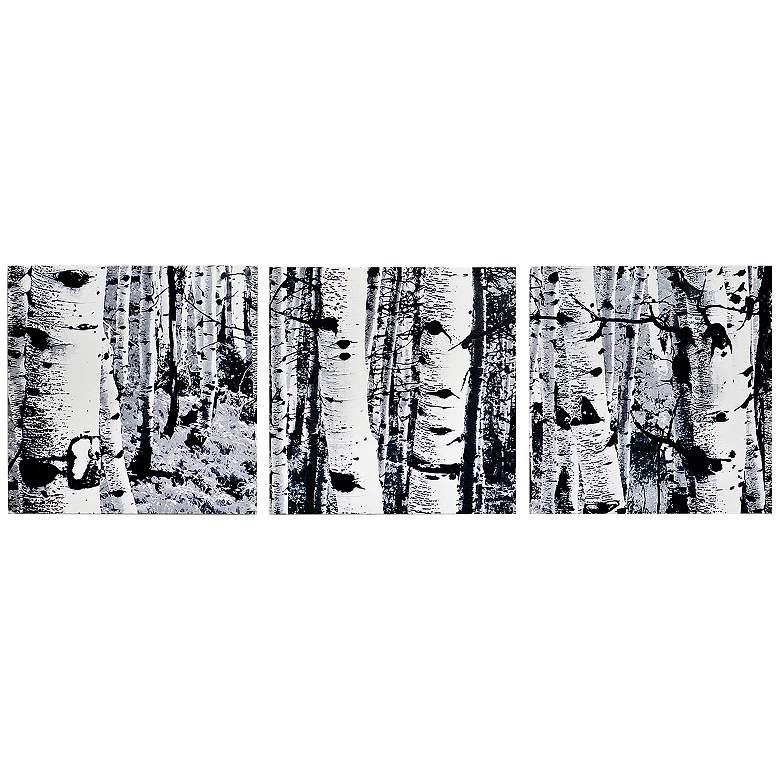 Image 1 Aspen Triptych 38 inch Wide Black and White Trees Wall Art