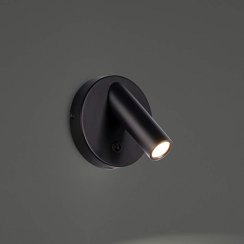 Image 1 Aspire 5"H x 5"W 1-Light Reading Light in Black
