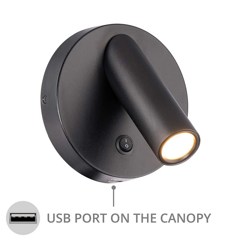 Image 4 Aspire 5"H x 5"W 1-Light Reading Light in Black more views