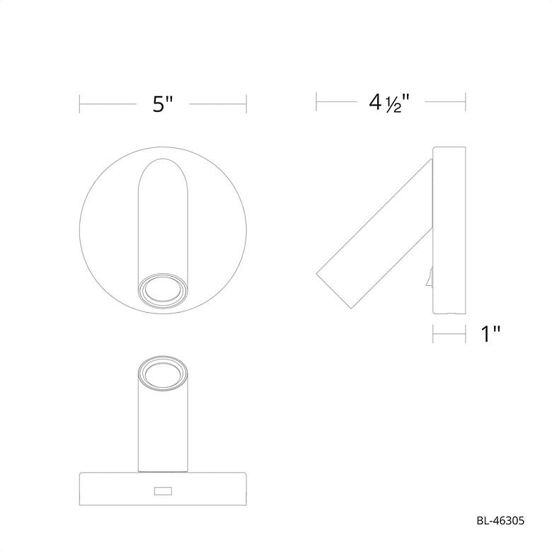 Image 6 Aspire 5"H x 5"W 1-Light Reading Light in Black more views