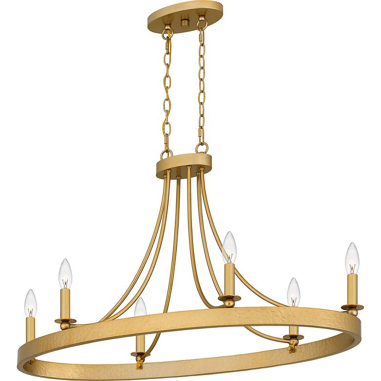 Image 5 Aspyn 42" Wide Light Gold 6-Light Island Chandelier more views