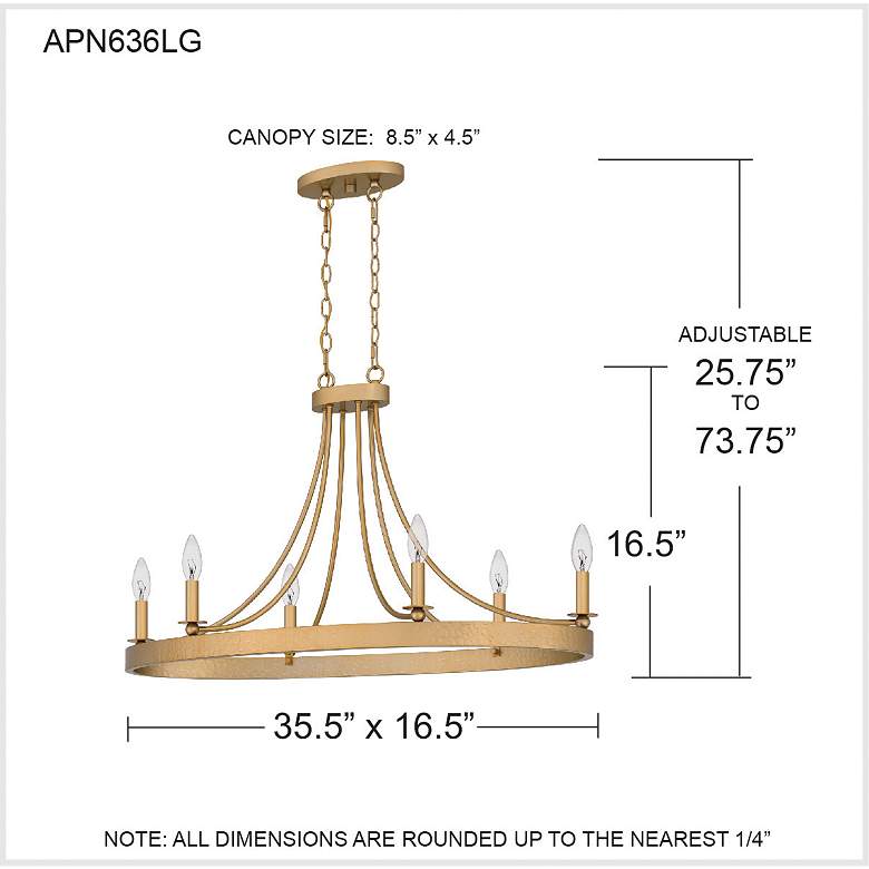 Image 7 Aspyn 42" Wide Light Gold 6-Light Island Chandelier more views