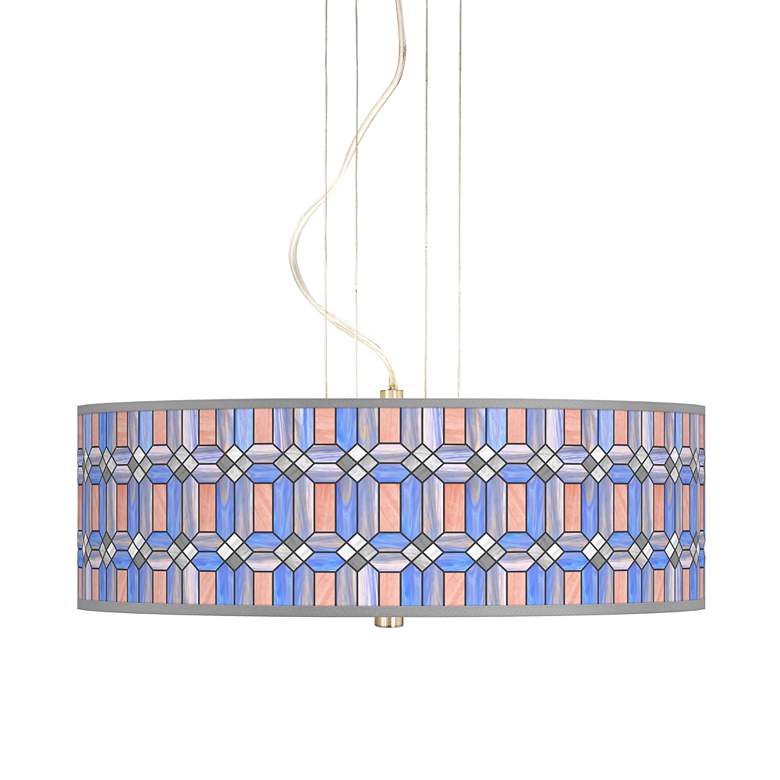 Image 1 Asscher Tiffany-Style 20 inch Wide 3-Light Pendant Chandelier