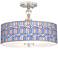 Asscher Tiffany-Style Giclee 16"W Semi-Flush Ceiling Light