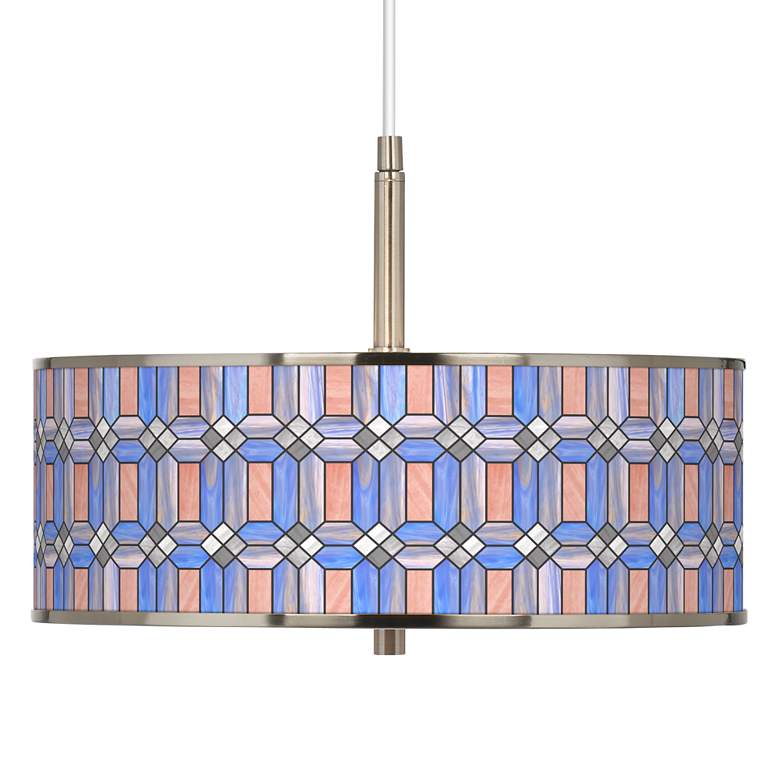 Image 1 Asscher Tiffany-Style Giclee Glow 16 inch Wide Pendant Light